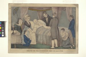 Morte de Washington (litografia colorida à mão) polonês autorstwa Nathaniel Currier
