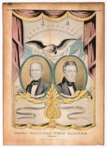 Sztandar Grand National Whig, "Naprzód" autorstwa Nathaniel Currier