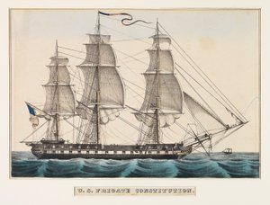 Amerykańska fregata Constitution autorstwa Nathaniel Currier