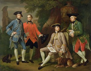 James Grant of Grant, John Mytton, honorowy Thomas Robinson i Thomas Wynne, ok. 1760 r.