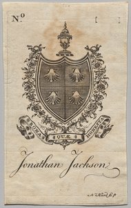 Ekslibris: Herb z inskrypcją Jonathana Jacksona