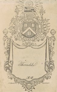Ekslibris Harvard College z pieczęcią Chrystusa i Kościoła autorstwa Nathaniel Hurd