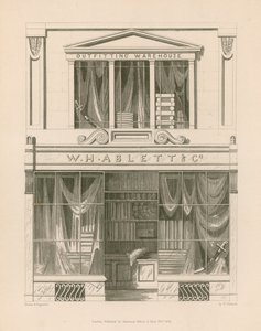 Sklep frontowy dla W H Ablett, magazyn wyposażenia, Cornhill, Londyn autorstwa Nathaniel Whittock