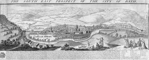 Południowo-wschodnia perspektywa miasta Bath, 1734