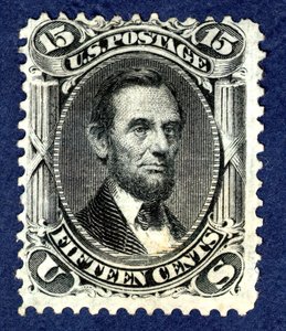 15c Abraham Lincoln F Grill singiel, 1867.