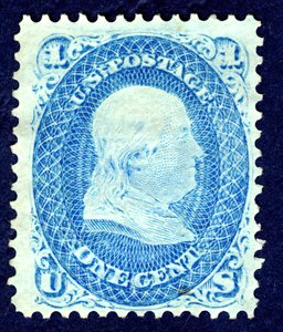 1c Franklin F Grill pojedynczy, 1867.