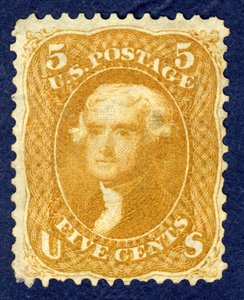 5c Jefferson singiel, 1861. autorstwa National Bank Note Company