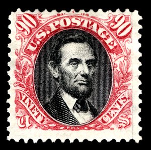 90c Abraham Lincoln reedycja singla, 1875.