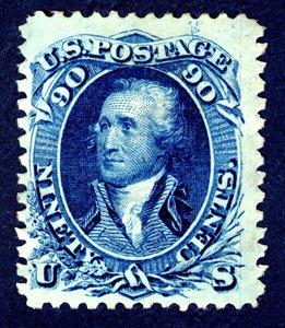 90c Washington F Grill pojedynczy, 1867-1868. autorstwa National Bank Note Company