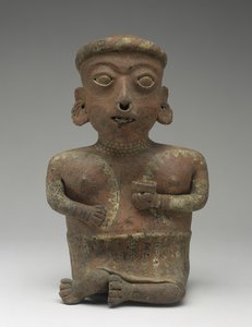 Figura kobieca, część siedzącej pary, 300 BC-AD 300 (naczynia ceramiczne z poślizgiem)