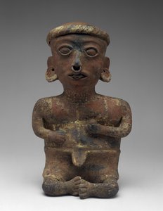 Męska figura, część siedzącej pary, 300 BC-AD 300 (ceramiczne z poślizgiem)