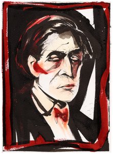 Alban Berg, 2025 (tusz na papierze akwarelowym) autorstwa Neale Osborne