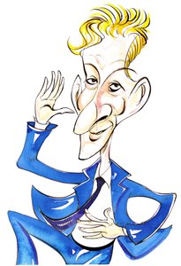 Danny Kaye - kolorowa karykatura autorstwa Neale Osborne