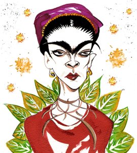 Frida Kahlo (atrament) autorstwa Neale Osborne