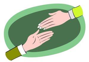 Pomocne dłonie - ilustracja alegorii biznesu autorstwa Neale Osborne