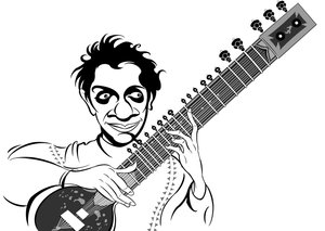 Ravi Shankar, 2019 (cyfrowy) autorstwa Neale Osborne