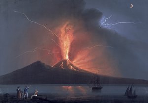 Neapol: Wybuch Wezuwiusza, 22 października 1822 (gwasz)