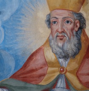 Portret św. Kanio, fragment sklepienia autorstwa Neapolitan School