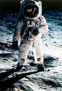 Buzz Aldrin na Księżycu, misja Apollo II, lipiec 1969.