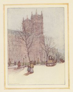 Opactwo Westminsterskie (kolorowa litografia)