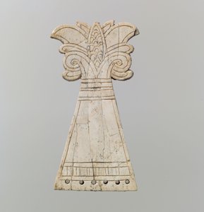 Nacięty przodek dla konia wyrzeźbiony w kształcie kwitnącej palmety wolutowej, IX-VIII wiek p.n.e. (kość słoniowa) autorstwa Neo Assyrian