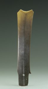 Dłuto rozwidlone (zhang), kultura Qijia, ok. 2500-2000 pne (nefryt) autorstwa Neolithic Period Chinese School