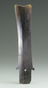 Nóż do zbioru (hu), kultura Qijia, c.2500-2000 pne (nefryt) autorstwa Neolithic Period Chinese School