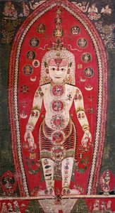 Shiva Purana z Badgaon (gwasz na jedwabiu) autorstwa Nepalese School