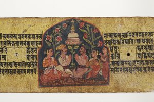 Kult stupy, 1659 (nieprzezroczysta toaleta i atrament na papierze) autorstwa Nepalese School
