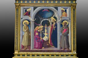 Zwiastowanie między świętymi Franciszkiem i Hieronimem (obraz na panelu) autorstwa Neri di Bicci