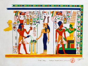 Mural z El-Kab, Egipt, 1841 autorstwa Nestor l