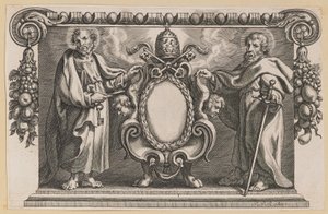 Winieta do księgi dedykowanej papieżowi Urbanowi VII autorstwa Netherlandish 17th Century after Sir Peter Paul Rubens