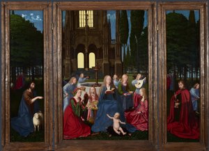 Dziewica z Dzieciątkiem ze świętymi i aniołami w ogrodzie, c. 1500