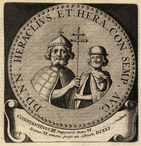Cesarze bizantyjscy Herakliusz i Konstantyn III. autorstwa Netherlandish School