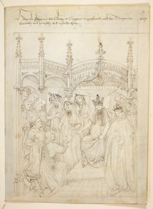 Bawełna Juliusz E. IV, art. 6, „Korowód Beauchamp”, c.1483 (atrament na welinie) autorstwa Netherlandish School