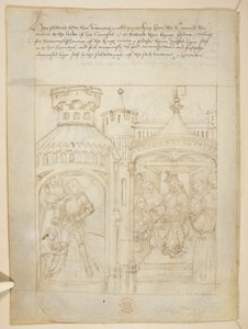 Bawełna Juliusz E. IV, art. 6, „Korowód Beauchamp”, c.1483 (atrament na welinie) autorstwa Netherlandish School