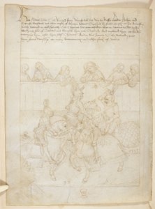 Bawełna Juliusz E. IV, art. 6, „Korowód Beauchamp”, c.1483 (atrament na welinie) autorstwa Netherlandish School