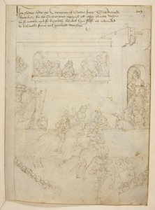 Bawełna Juliusz E. IV, art. 6, „Korowód Beauchamp”, c.1483 (atrament na welinie) autorstwa Netherlandish School