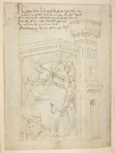 Bawełna Juliusz E. IV, art. 6, „Korowód Beauchamp”, c.1483 (atrament na welinie) autorstwa Netherlandish School