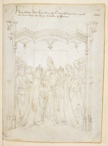 Bawełna Juliusz E. IV, art. 6, „Korowód Beauchamp”, c.1483 (atrament na welinie) autorstwa Netherlandish School