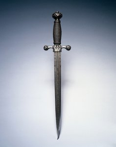 Sztylet, ok.1620-50 (stal z drucianym uchwytem) autorstwa Netherlandish School