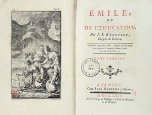 Frontyspis dla Emila autorstwa Jean-Jacques Rousseau, 1762