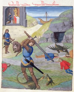 Ms 324 f.35 przeciwko Kadmusowi, z Metamorfoz 10 Owidiusza, 1497 autorstwa Netherlandish School