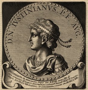Portret cesarza bizantyjskiego Justyniana II.