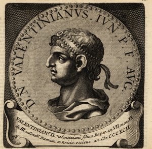 Portret cesarza rzymskiego Walentyniana II. autorstwa Netherlandish School