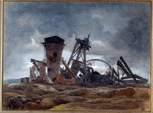 „Studnia kopalni” 1915 (akwarela) autorstwa Neville Stephen Lytton