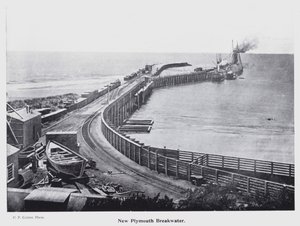 New Plymouth, Nowa Zelandia: New Plymouth Breakwater (zdjęcie czarno-białe) autorstwa New Zealand Photographer