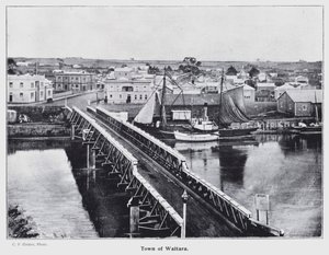 New Plymouth, Nowa Zelandia: Miasto Waitara (zdjęcie czarno-białe) autorstwa New Zealand Photographer