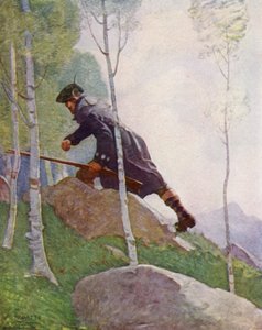 Ilustracja do filmu Porwana przez Roberta Louisa Stevensona (kolor lito) autorstwa Newell Convers (after) Wyeth