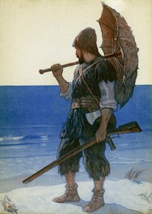 Ilustracja do Robinsona Crusoe (kolor lito)